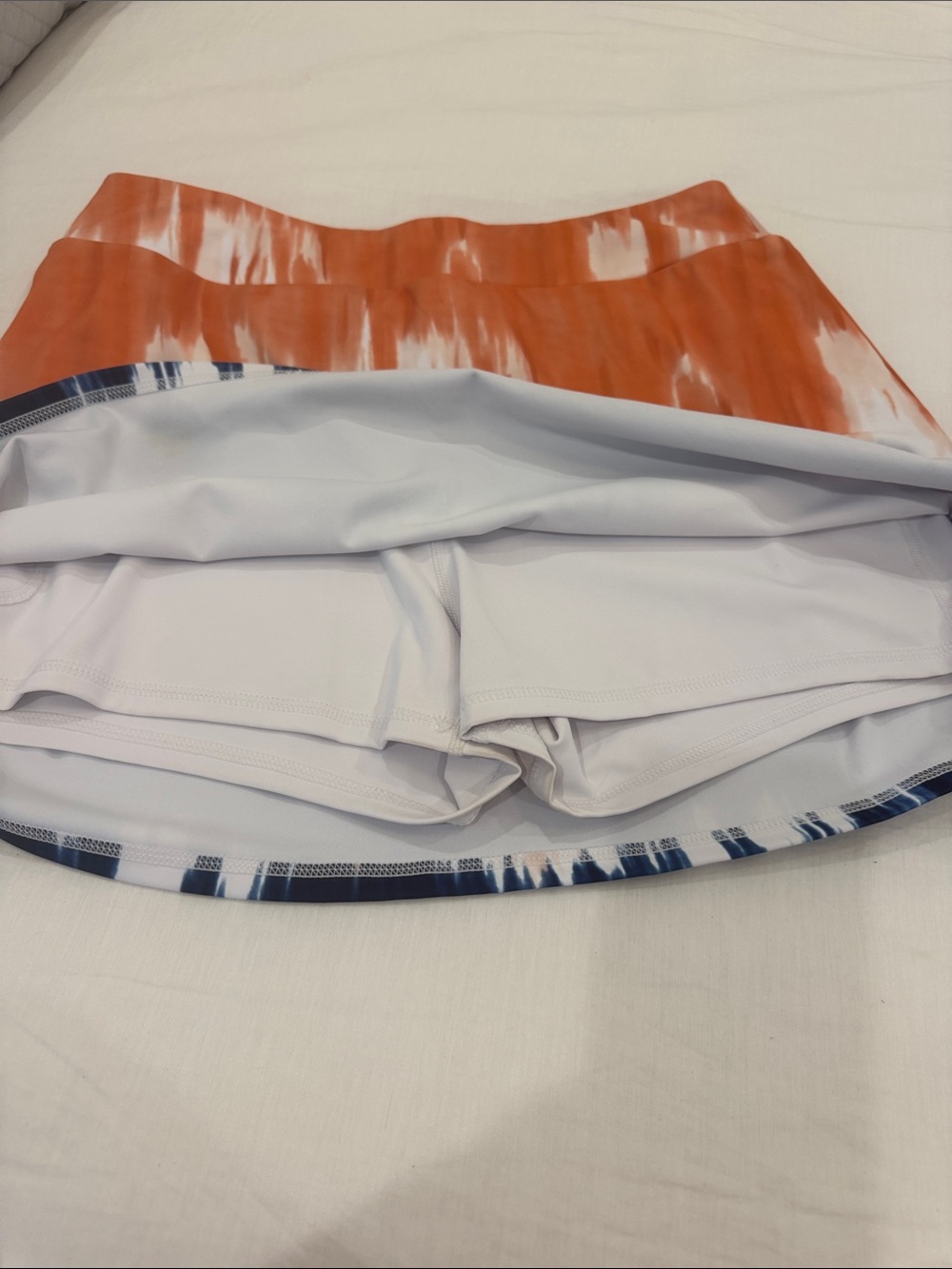 Tie-Dye Orange and Navy A-Line Skirt - Picture 9 of 17